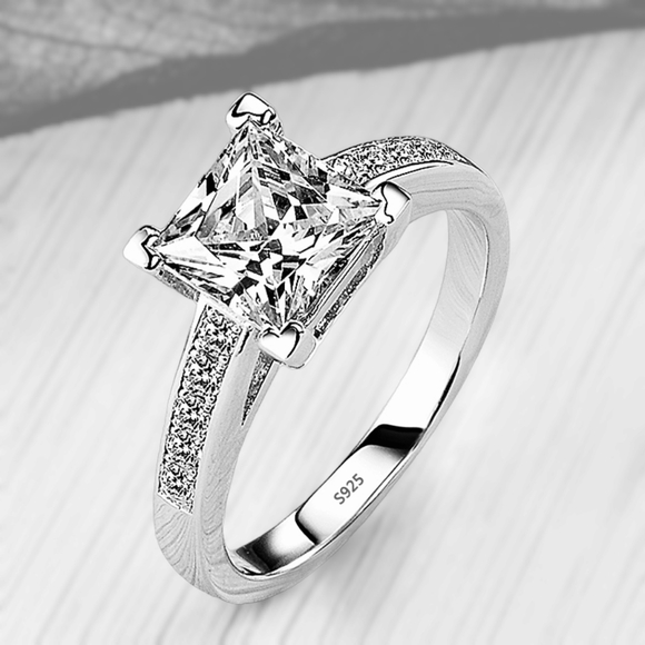 Sterling silver diamond 1 carat ring - Picture 2 of 2